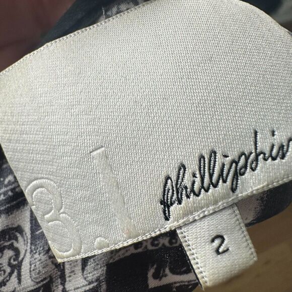 3.1 Phillip Lim Black Silk Shift Architectural Print Dress – Size 2 - Picture 7 of 10